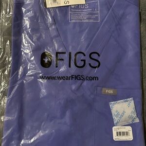Figs Catarina Scrub Top, Large, Blueberry